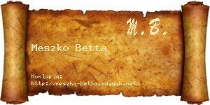Meszko Betta névjegykártya